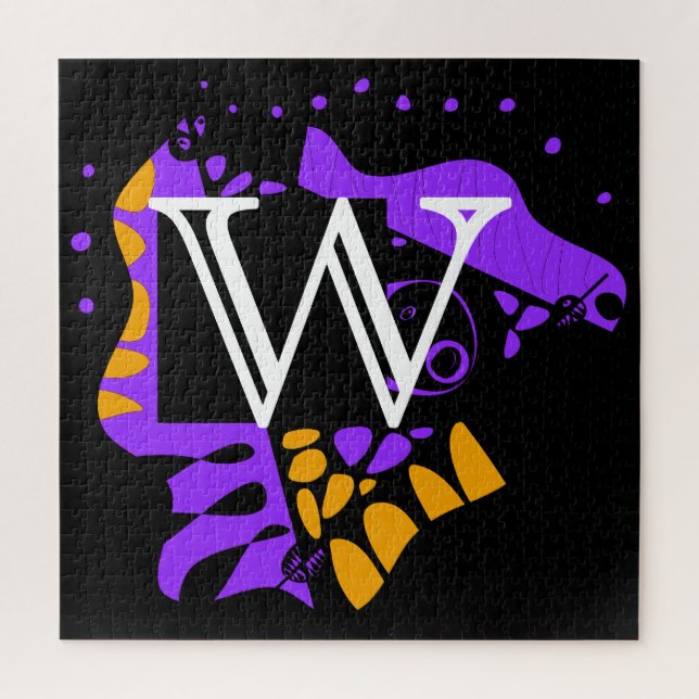 Puzzle Nid d'oiseau - Lettre initiale personnalisée W (Vertical)