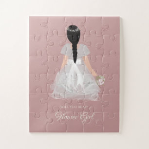 Puzzle Niece Flower Girl Junior Bridesmaid Sweet Proposit