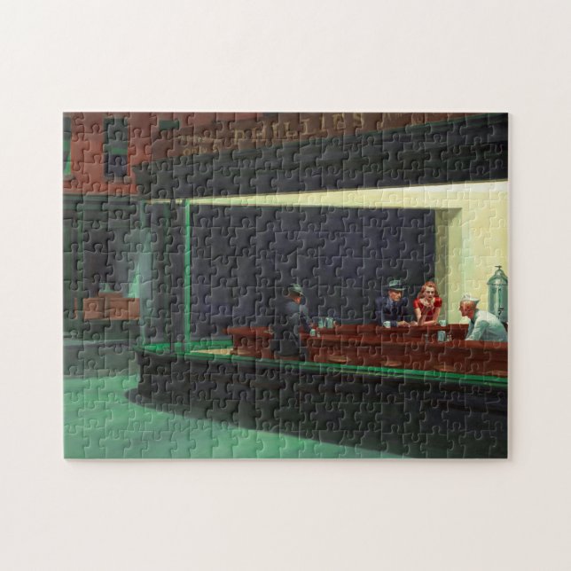 Puzzle Nighthawks ~ Edward Hopper 1942 Carte postale (Horizontal)