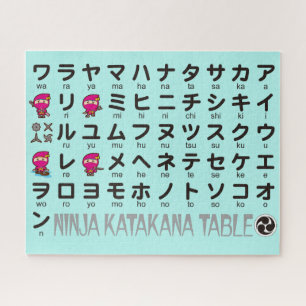 Puzzle Ninja Girl Japonaise Katakana Table