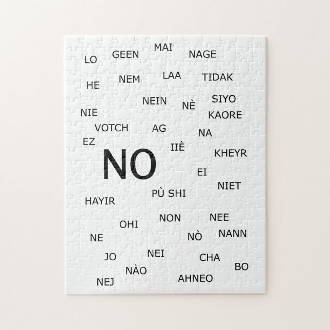 Puzzle " NO " dans différentes langues (Vertical)