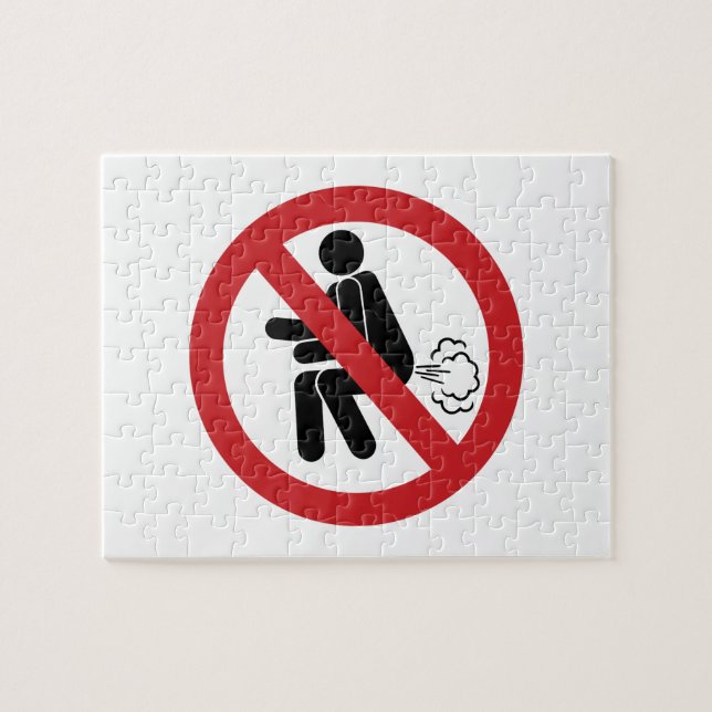 Puzzle NO Farting ⚠ Funny Thai Toilet Sign ⚠ (Horizontal)