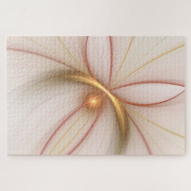 Puzzle Noble Cuivre Et Or Abstrait Art Fractal Moderne (Horizontal)