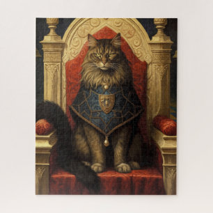 Puzzle Noble Maine Coon Trône Art Imprimer