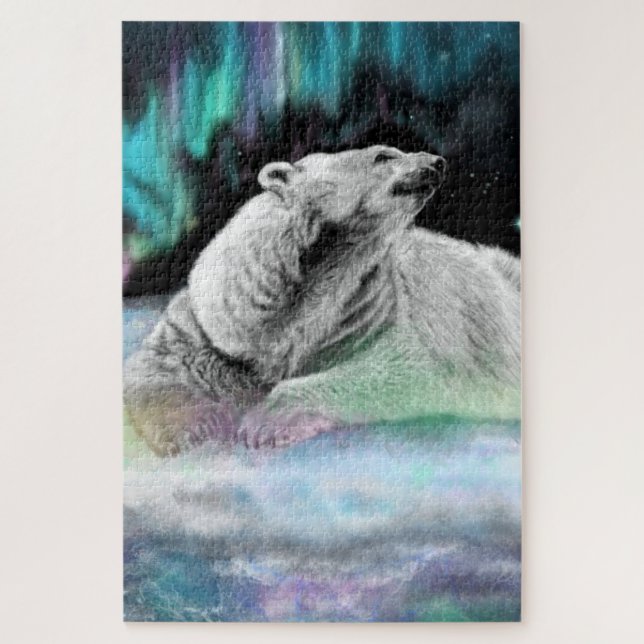Puzzle nocturne de l'ours polaire (Vertical)