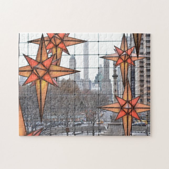 Puzzle Noël à Columbus Circle Vacances Étoiles NYC (Horizontal)