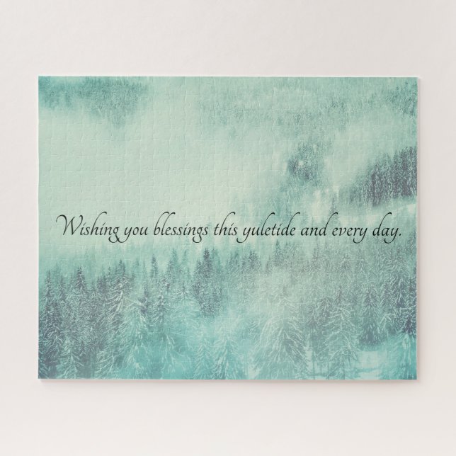 Puzzle Noël À feuillage persistant Forêt Solstice d'hiver (Horizontal)