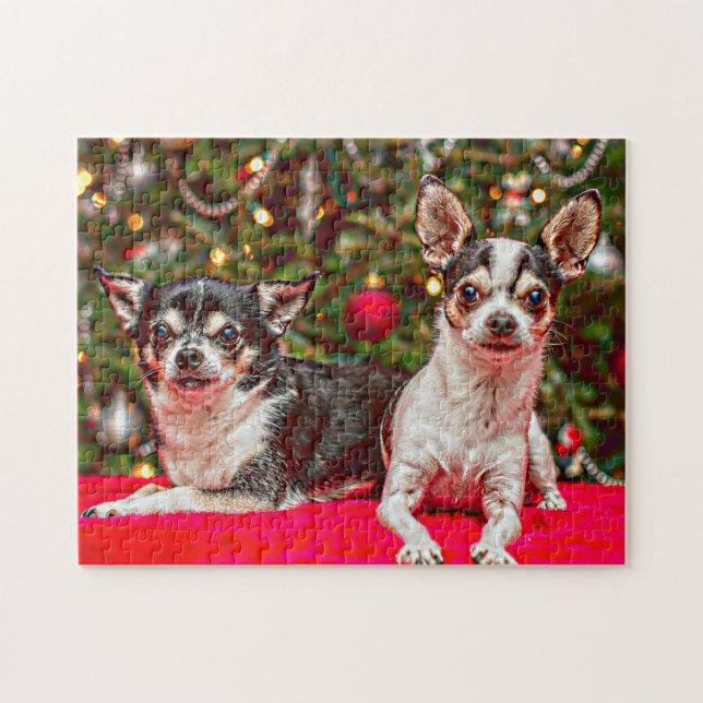 Puzzle Noël au Chihuahua (Horizontal)