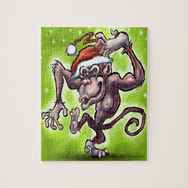 Puzzle Noël au chimpanzé (Vertical)