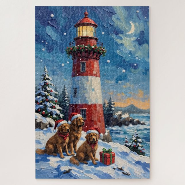 Puzzle Noël au phare de Terre-Neuve (Vertical)