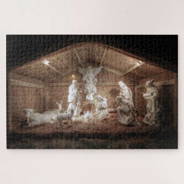 Puzzle Noël Avent Jésus Nativité Manger Scène (Horizontal)