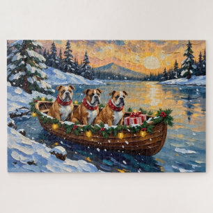 Puzzle Noël Bateau de Noël Bulldog