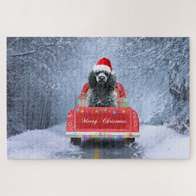 Puzzle Noël Caniche (Horizontal)