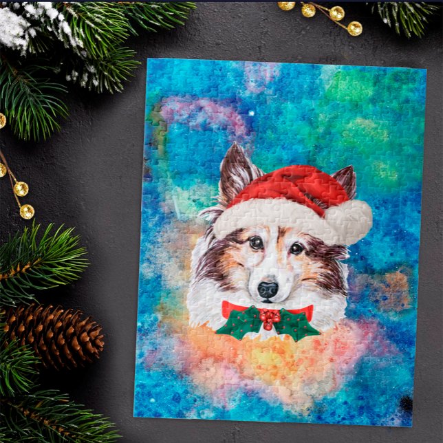Puzzle Noël Chien de Race Sheltie (Créateur téléchargé)