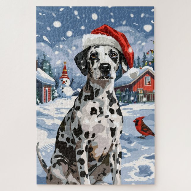 Puzzle Noël Dalmatien Merveilleux Joyeux Noël (Vertical)