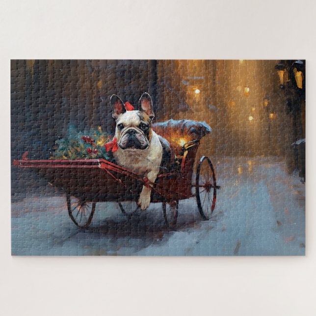 Puzzle Noël de la saison festive Bouledogue français (Horizontal)
