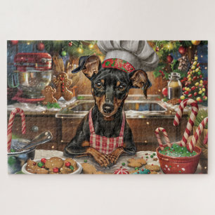 Puzzle Noël de pâtisserie festive de Pinscher allemand :