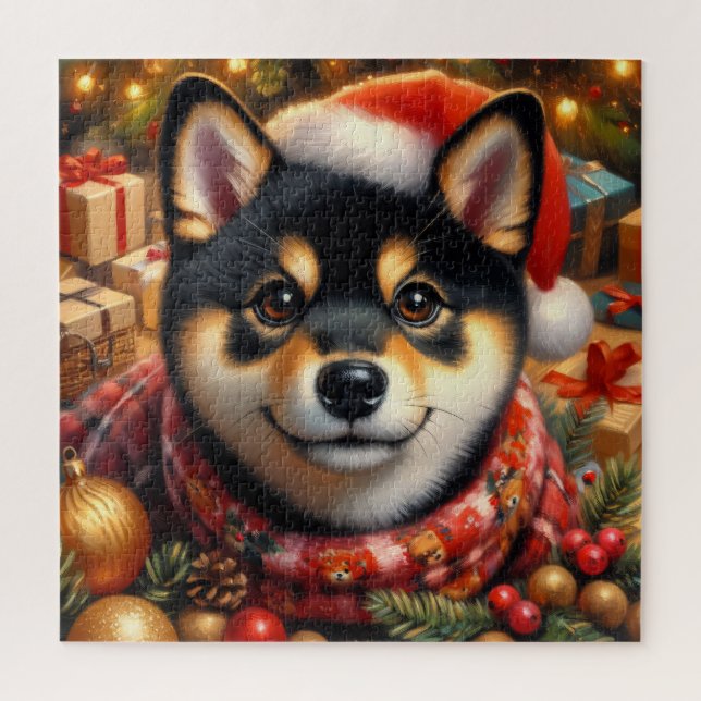 Puzzle Noël de Shiba Inu (Vertical)