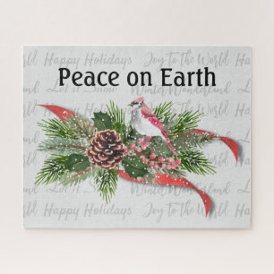 Puzzle Noël des bois   Cardinal rouge