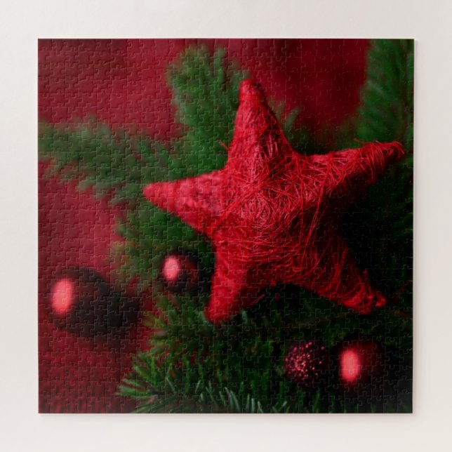 Puzzle Noël des étoiles rouges (Horizontal)
