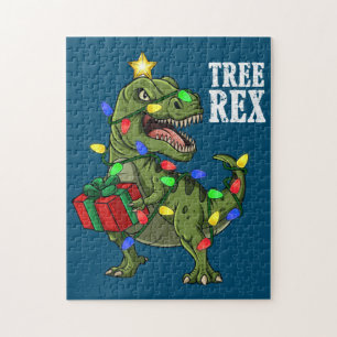 Puzzle Noël Dinosaure Arbre Rex Garçons Filles Enfants No
