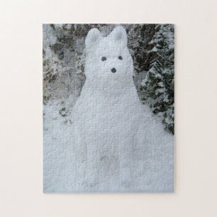 Puzzle Noël drôle de bonhomme de neige d'akita de neige