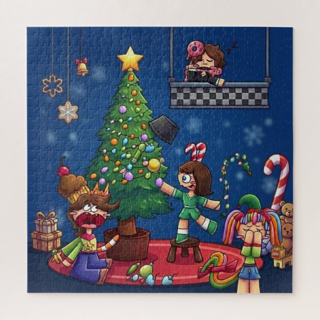 Puzzle Noël drôle est Annulé Chibi Personnages Stic (Vertical)