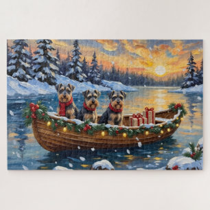 Puzzle Noël en bateau Schnauzer