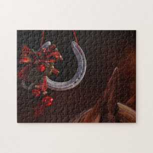 Puzzle Noël équestre pendre en fer à cheval Photo