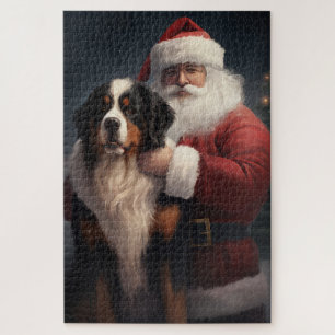 Puzzle Noël festif du chien de montagne bernois du Père N