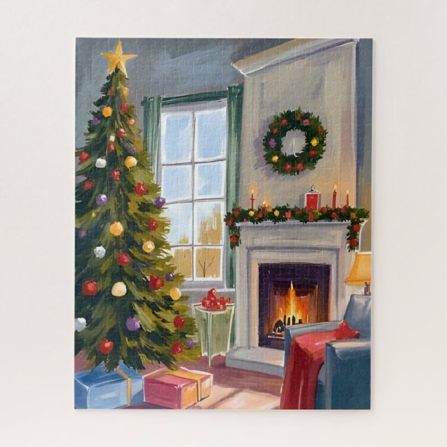 Puzzle Noël gai et joyeux | Sapin de cheminée joyeux (Vertical)