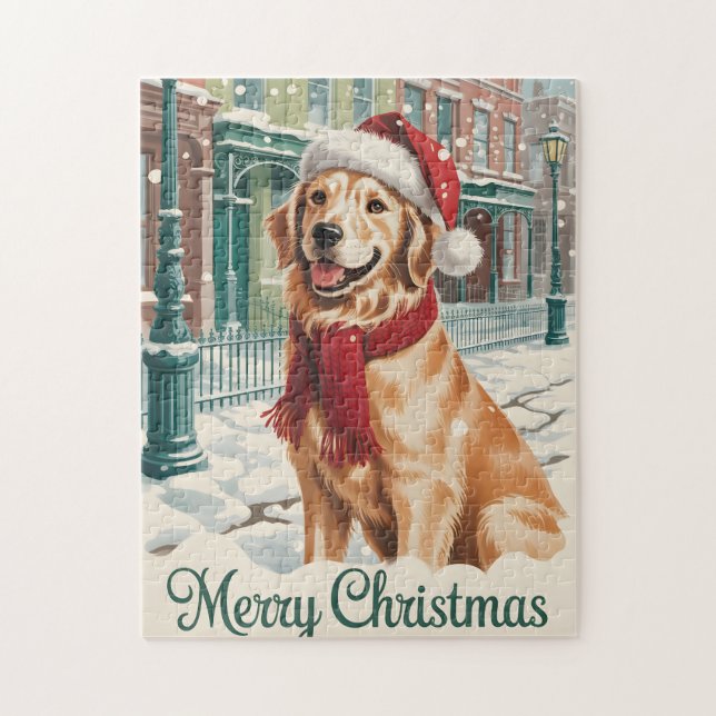 Puzzle Noël Golden Retriever (Vertical)