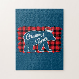 Puzzle Noël Grammy Ours Noël Rouge Plaid Buffle