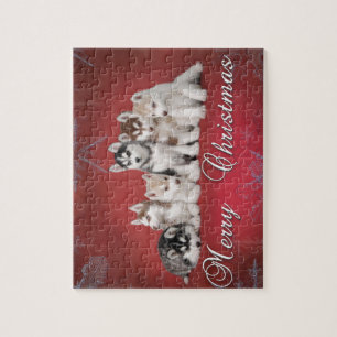 Puzzle Noël Husky