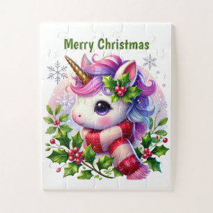 Puzzle Noël licorne imaginaire filles personnalisable
