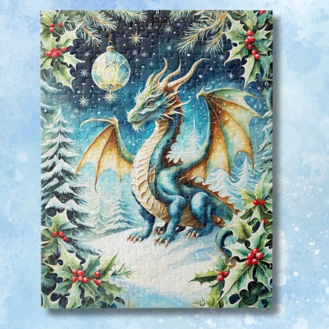 Puzzle Noël Magique du Dragon avec le houx (Créateur téléchargé)