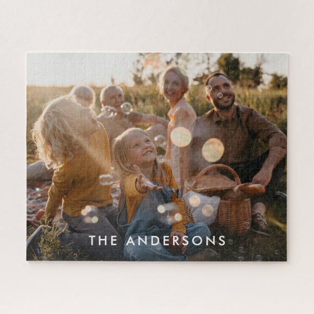 Puzzle Noël moderne minime collage photo cadeau unique (Horizontal)