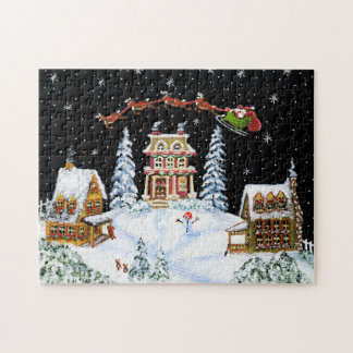 Puzzle Noël, Père Noël, Claus, puzzle, renne