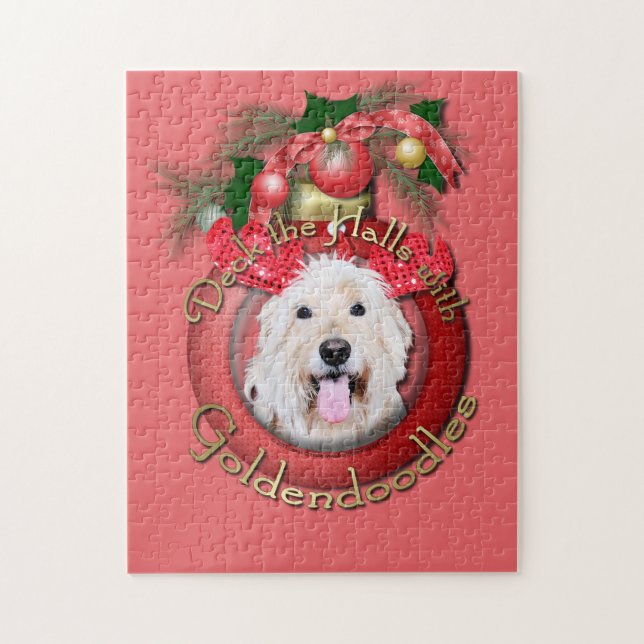 Puzzle Noël - plate-forme les halls - GoldenDoodles - (Vertical)