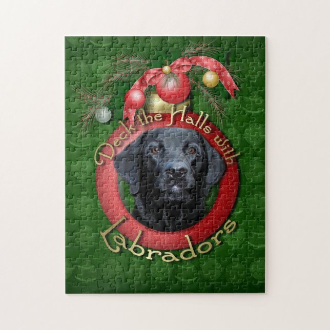 Puzzle Noël - plate-forme les halls - Labradors - mesure (Vertical)