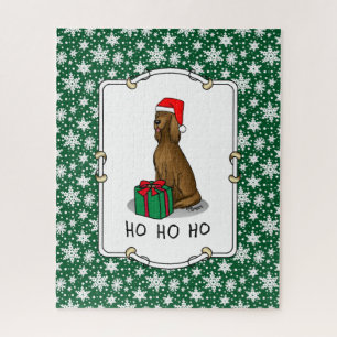 Puzzle Noël Santa Hat Irlandais Setter Chien (rouge 1) mi