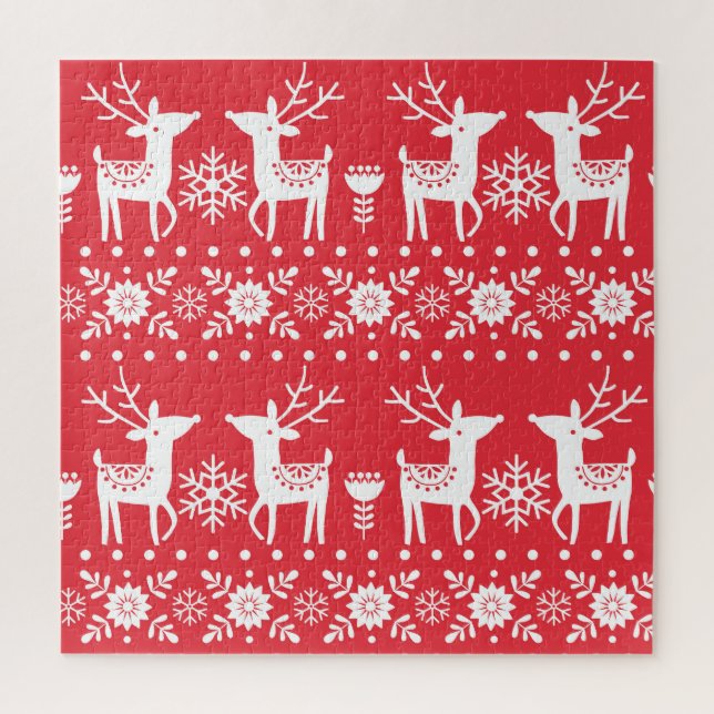 Puzzle Noël scandinave : Snowflakes & Deer (Vertical)