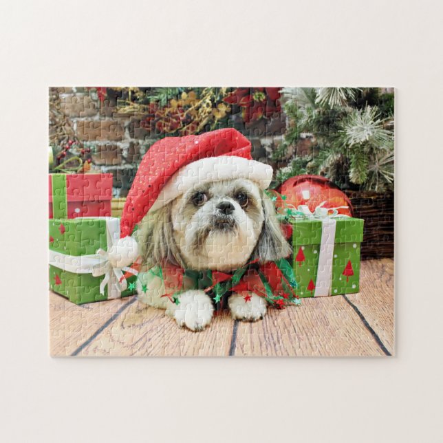 Puzzle Noël - Shih Tzu - truc (Horizontal)