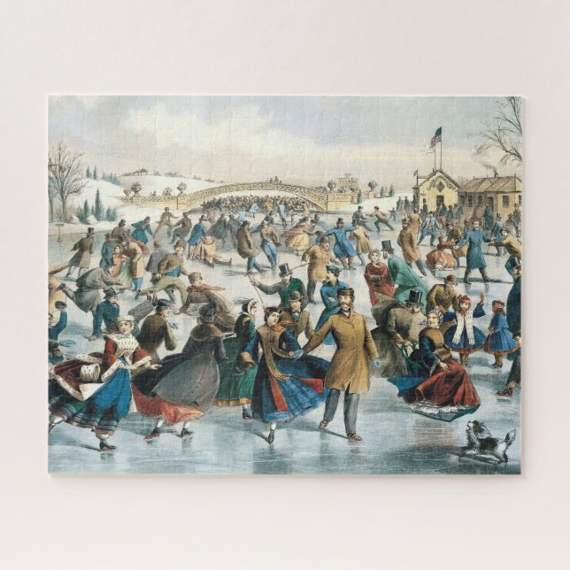 Puzzle Noël victorien Central Park Currier & Ives (Horizontal)