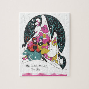 Puzzle Noël Vintage, Fancy Victorian Town People