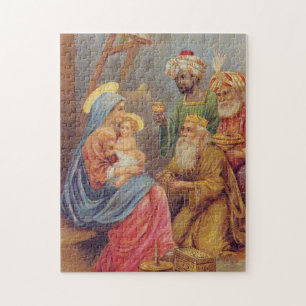 Puzzle Noël Vintage Nativité Jésus Illustration