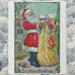 Puzzle Noël vintage, Père Noël victorien avec jouets<br><div class="desc">Illustration vintage Design de Noël avec un Père Noël victorien tenant un sac plein de jouets avec les initiales SC. Il est occupé dans son atelier au pôle Nord se préparant à livrer des jouets à toutes les bonnes petites filles et garçons. Salutations de Noël.</div>