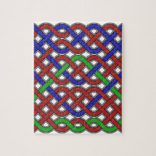 Puzzle Nœuds celtiques bleus, verts et rouges