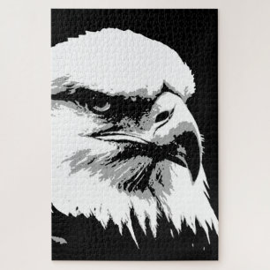 Puzzle Noir Blanc Américain Bald Eagle pop art