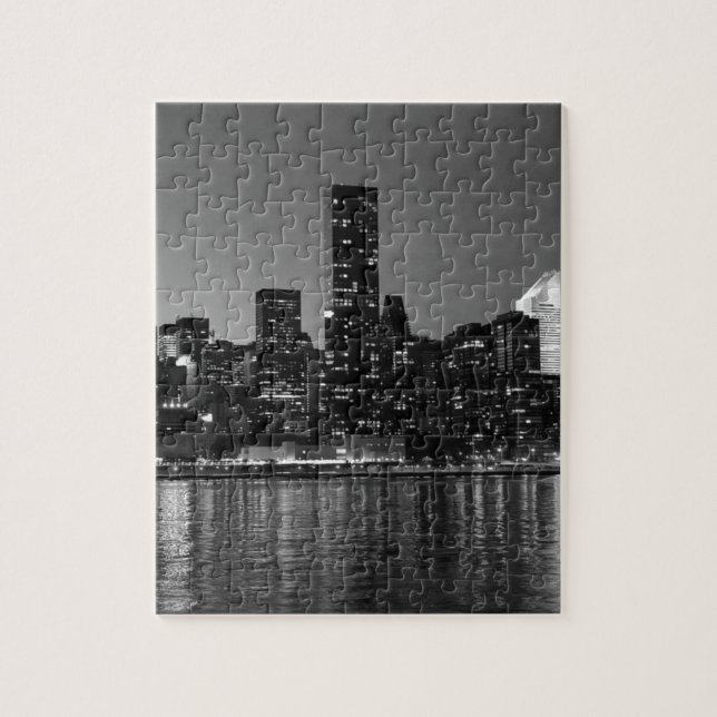 Puzzle Noir Blanc New York City Skyscapants Silhouette (Vertical)